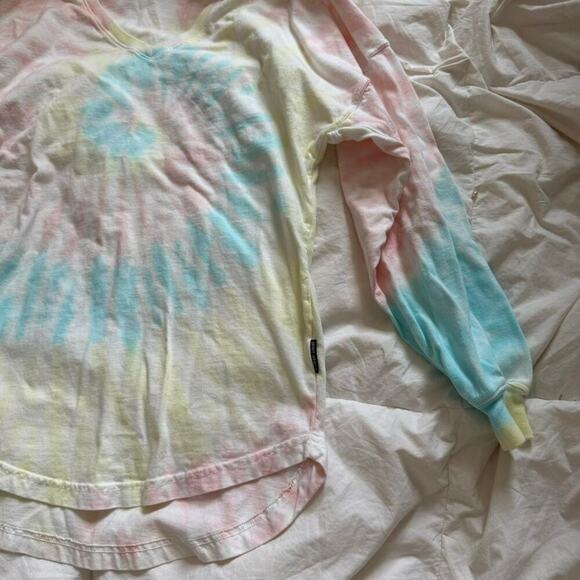 Spirit jersey Oversized XS pastel tye dye long sleeve   V neck comfy boho - Picture 5 of 8